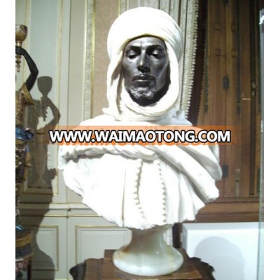 Custom African style hand carved sculpture marble bust for sale